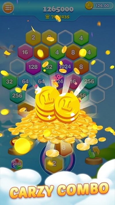 2048六边形粉碎手机版(2048 Hexagon Crush)