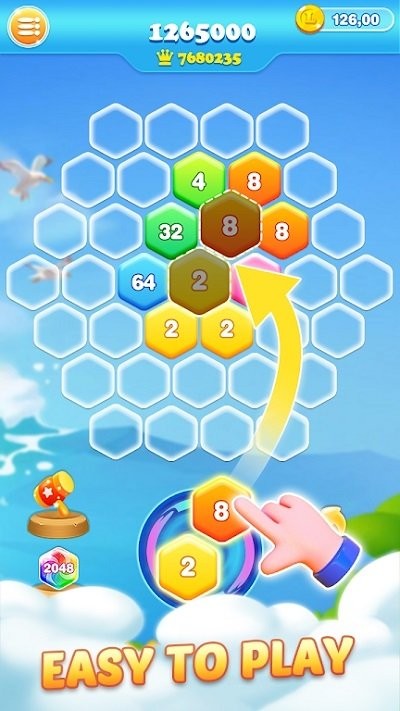 2048六边形粉碎手机版(2048 Hexagon Crush)