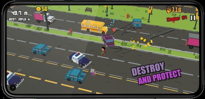 暴躁的老奶奶疯狂之路游戏(crossy granny)